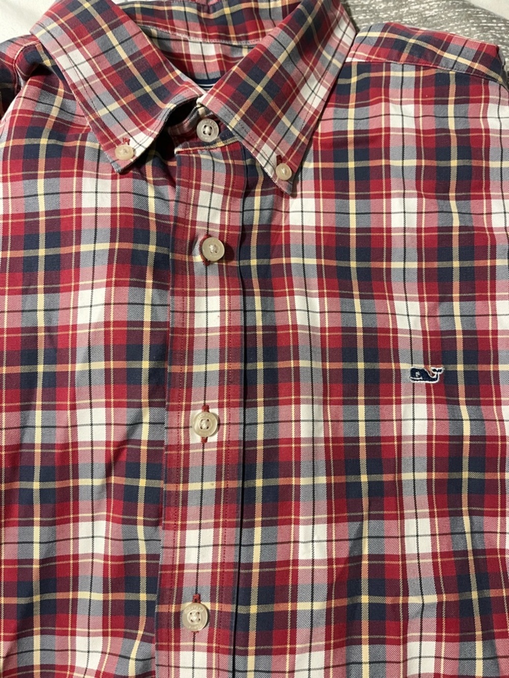 Vineyard Vines Red and Blue Plaid Button Down Shirt